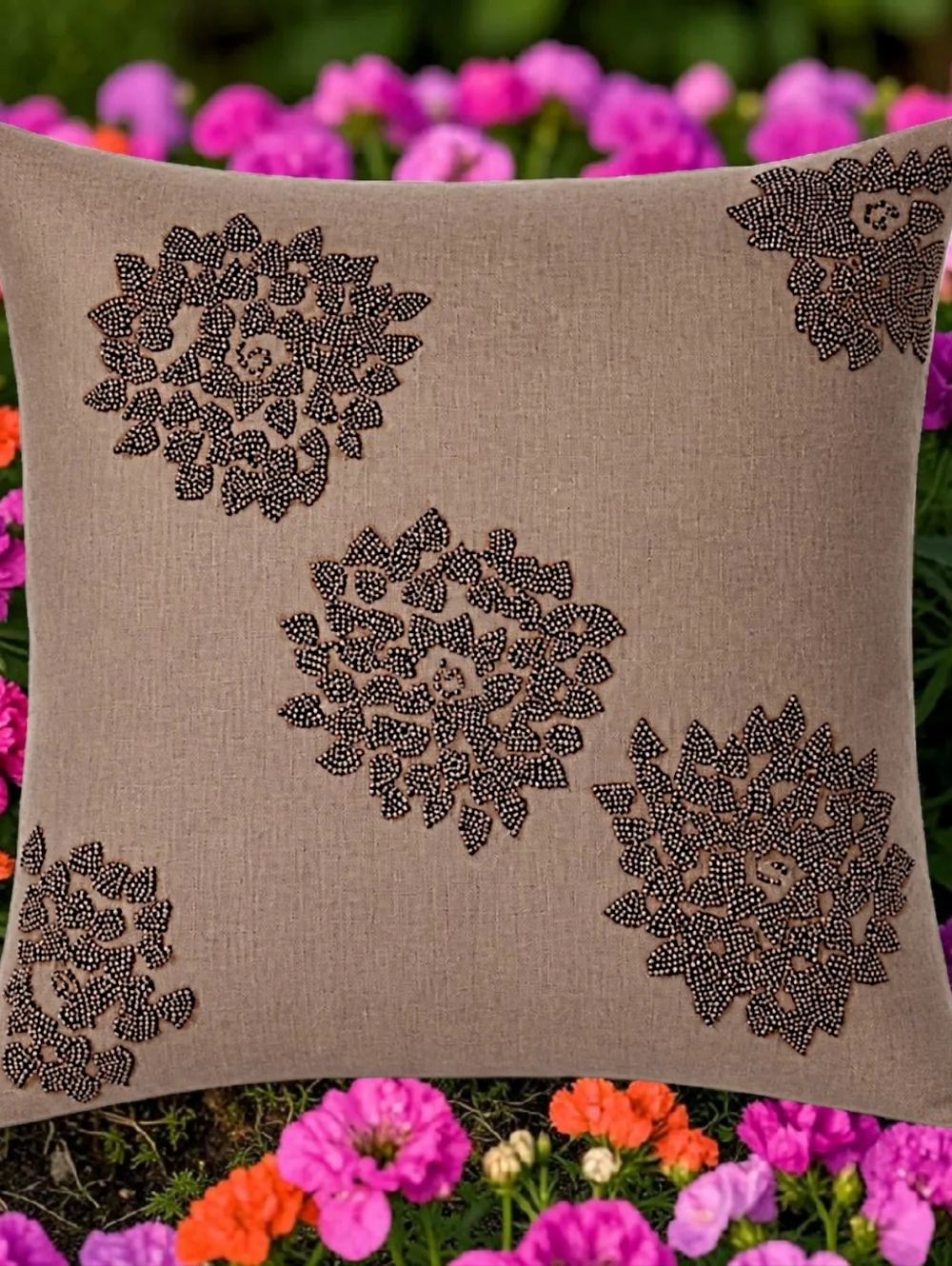 Pier 1 Imports Beaded Pillow Cover Square 17